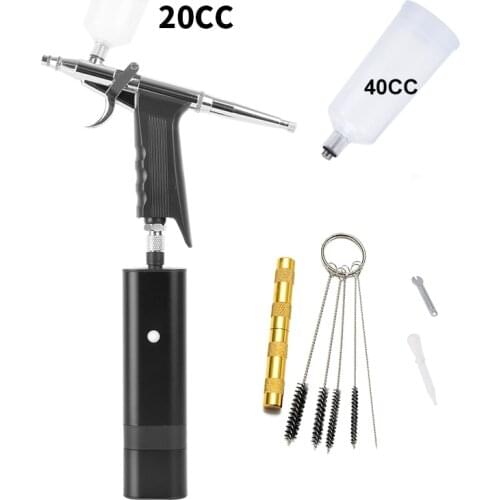 Cordless Airbrush Kit with Gravity Trigger Type Spray Gun for Art Model Body Paint Artist Makeup Nail Tattoos Cake Tools