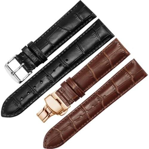 Genuine Leather Strap 12 14 15 16 18 19 20 21 22 23 24mm Black Brown Bracelet For DW Tissot CITIZEN Male And Female Watch Chain