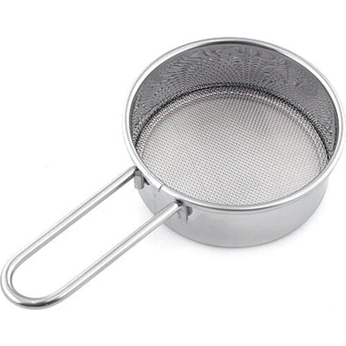 1pc Stainless Steel Tea Strainer Mesh Flour Sieve Hand-Held Mesh Screen Filter Baking Sifter W/ Handle Passoire Cuisine