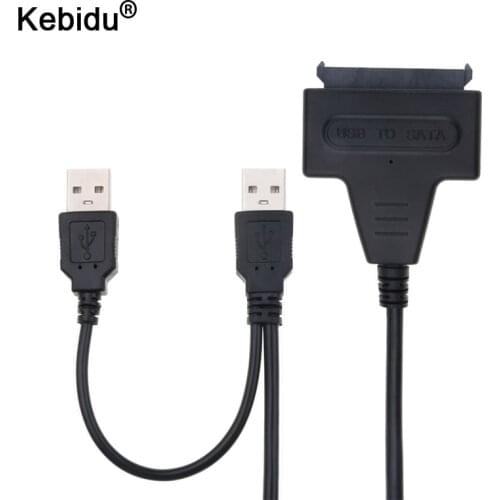 Kebidu 2019 New Computer Hard Driver Connection Cables 2.5" 22P 2.0 USB to SATA Cable Serial ATA Adapter For HDD/SSD Laptop Hard