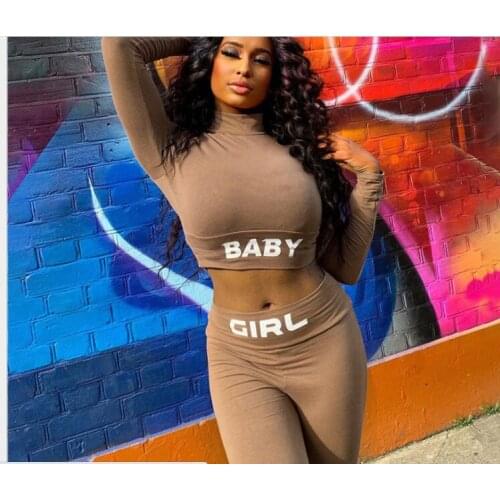 Stylish monogrammed slim long sleeve pantsuit