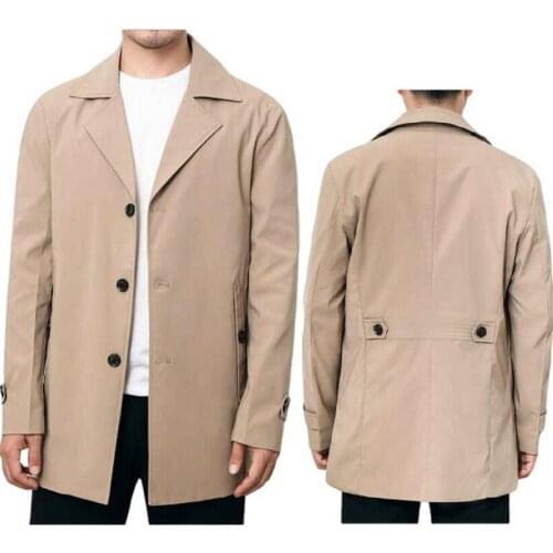 Mens Trench Coat Fashion Designer Men Long Coat Double-breasted Windproof Slim Trench England Style Coat Men