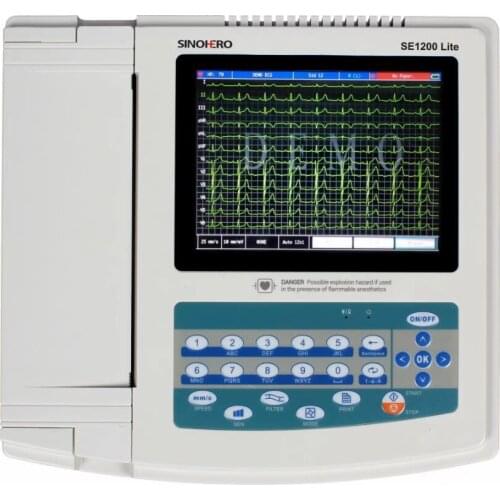 CE ISO 8" big screen ecg machine Wireless 12 Channel CONTEC ECG 1200G Electrocardiograph-Telemedicine ecg machine 12 channel