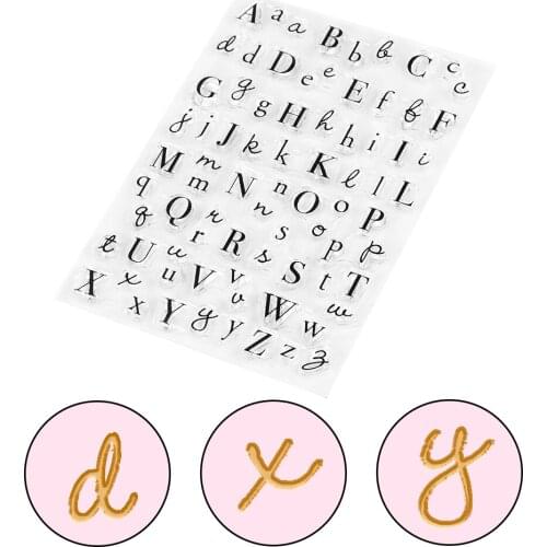 Embosser Stamp Letter Alphabet Sticky Decorating Fondant Tools Photo Album Decor Cake Cookie Decoration Tool Silicone Clear DIY