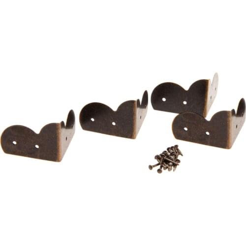 20pcs/4pcs Furniture Corner Protectors Decorative Feet Leg Desk edge Covers Retro Antique Bronze Vintage Metal Bracket Box Table