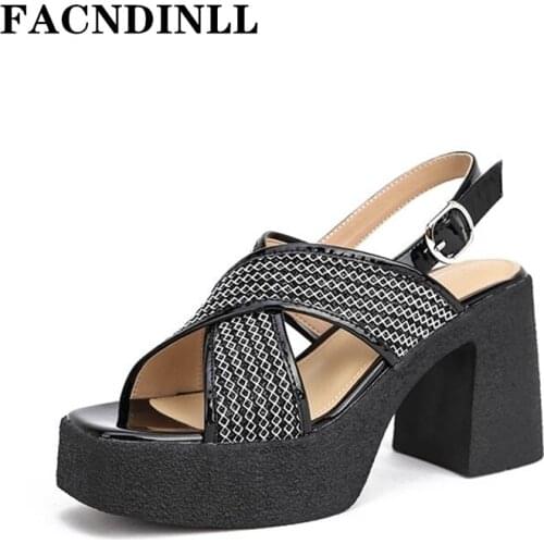 2021 New Fashion Women Sandals Thick High Heels Platform Dress Party Casual shoes Woman Summer Gladiator Sandals Big Size 34-40