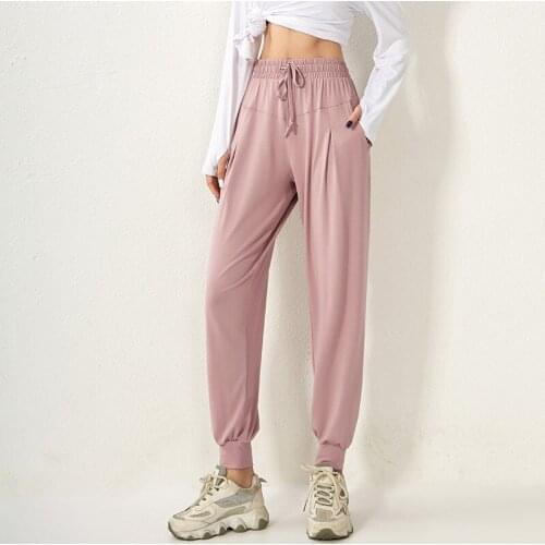 Jogger Women Pant Beam Foot Runningjogger Soft Track Sweatpants Drawstring Pockets, Activewear Loose Solid Color Fit Casual Pant