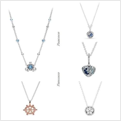 925 Sterling Silver Necklace Sparkling Snowflake Necklace For Women Bead Charm Diy Fashion Jewelry