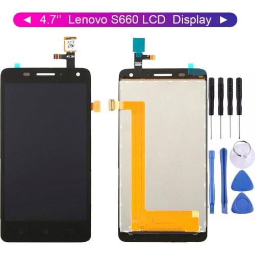 KUERT LCD Display 4.7‘’ For Lenovo S660 LCD Display Digitizer + Touch Screen Sensor Assembly+Free Tools