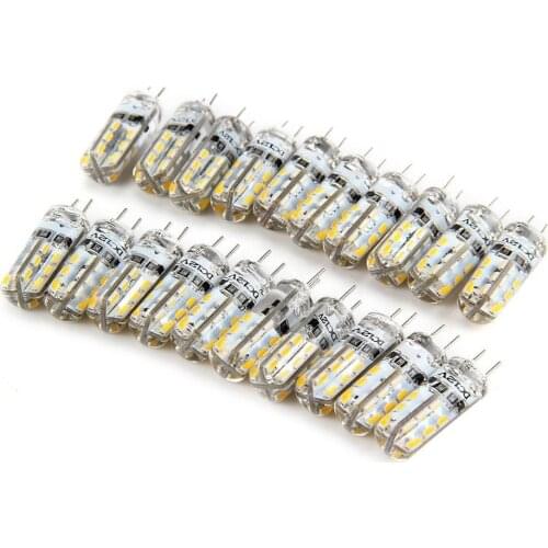 20pcs/Lot 1W G4 Base LED Bulb Lamp High Power SMD3014 DC 12V White/Warm White Light 360 Degrees Beam Angle Lamparas De Led Light