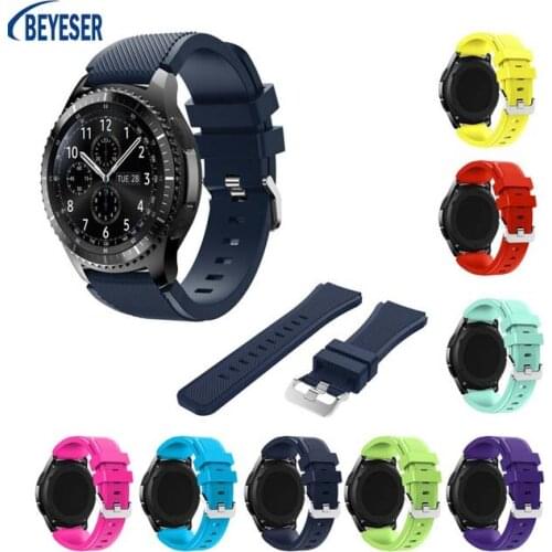 22mm Soft Silicone Watchband for Samsung Gear S3 Classic/ Frontier Watch Band Strap Replacement Bracelet for Samsung Gear S3