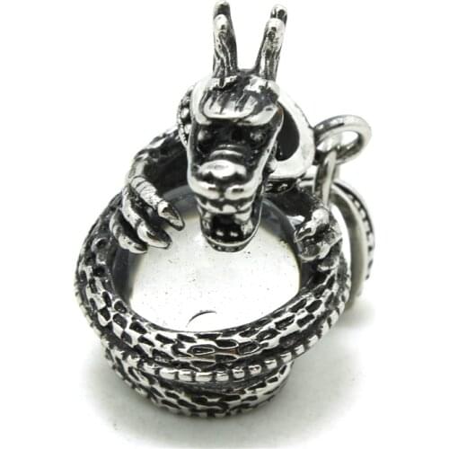 25g Newest Mens Boys 316L Stainless Steel Cool Big Clean Crystal Cool Dragon Pendant