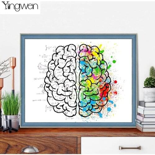 5D Diamond Painting Embroidery Colorful Digital Brain Organ Full Square Round Drill Cross Stitch Mosaic Doctor Home Gift