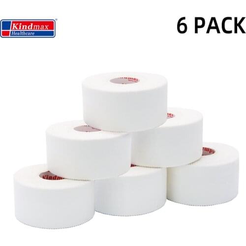 6 Pack Kindmax White Tape Finger Sports Elastic Roll Tape Adhesive Hand Tapes Kinesio Band-aid