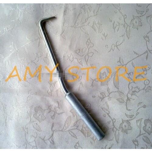 9.4" 24cm Long Metal Handgrip Rebar Tying Hook Hand Tool Silver Tone