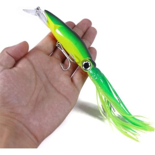 1Pcs Big Octopus Hard Fishing Lure 3D Eyes 14cm 40g Jig Wobbler Squid Artificial Plastic Bait For Tuna Sea Allure Tackle