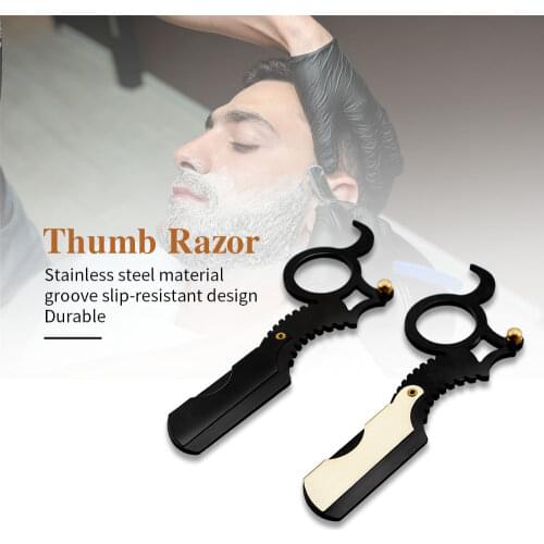 Stainless Steel Men Shaving Razor Repair Beard Eyebrows Facial Beard Repairing Thumb Razor Barber Accessories Shaving Razor
