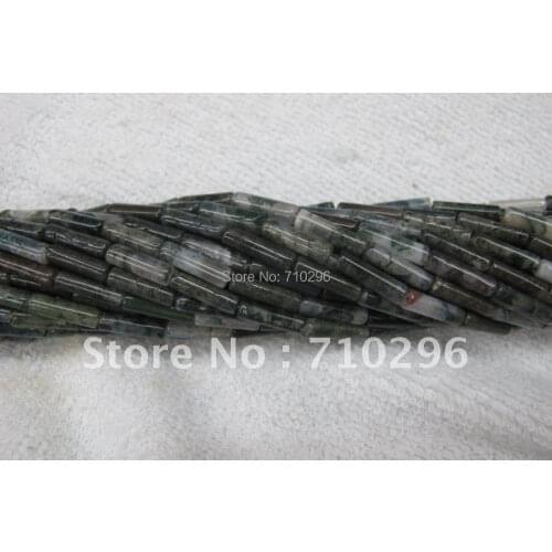 Moss Agat e Beads 5strings/lot 4*13mm Gem Stone Agat e Beads 40cm/string