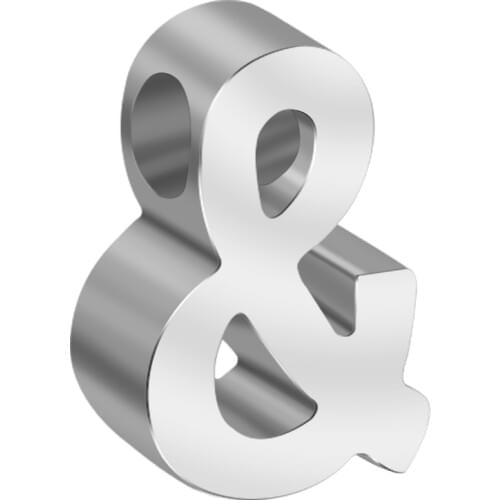 MYLONGINGCHARM 10pcs & Symbol Beads 5.5x8mm gold rosegold steel beads for necklace bracelet hold size 2mm