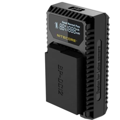 Nitecore ULQ Digital USB Travel Charger For Leica BP-DC12 Batteries Q (Typ 116) V-Lux sigma fp BP-51Batteries