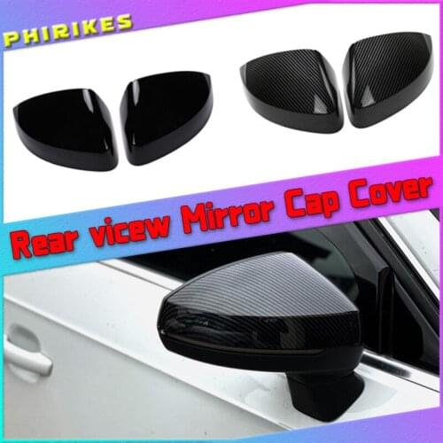 For Audi A3 S3 8V RS3 2013 2014 2015 2016 2017 2018 2019 RearView Mirror Case Cover Carbon fiber pattern or Black Cover