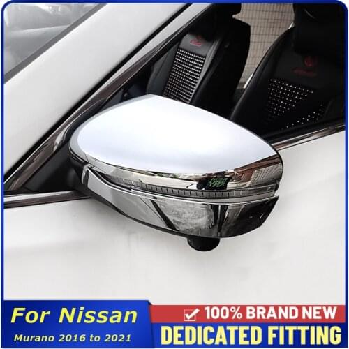 For Nissan Murano 2016 2017 2018 2019 2020 2021 ABS Material Door Side Rear View Mirror Cover Cap Frame Stickers Auto Parts