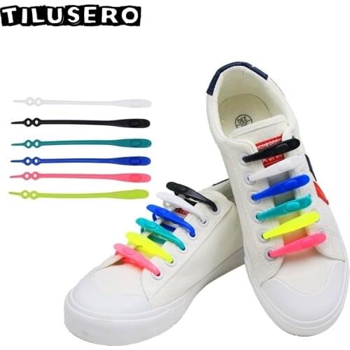 14pcs/lot Lazy Silicone Shoe Laces No Tie Elastic Sneakers Shoelace Athletic Running Sport Shoelaces Children Adult Shoe Strings