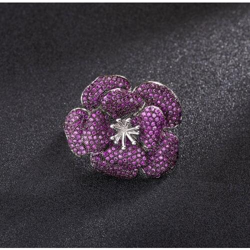 Funmode Red Rose Flower Shape Luxury Women Bridal Finger Ring For Female Wedding Party Dubai Rings Wholesale FR192