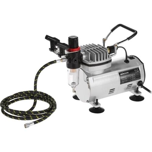 KKmoon Brand New Professional 3 Airbrush Kit With Air Compressor Dual-Action Hobby Spray Air Brush Set Tattoo Nail Art Paint