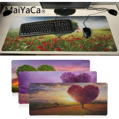 Maiyaca love Heart tree poppies Sunrises and sunsets Anti-Slip Rubber Computer mats desk office accessory gift gaming mouse pad
