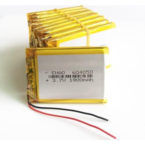 Wholesale 10 pcs 3.7V 1800mAh 604050 Lithium Polymer LiPo Rechargeable Battery Li cells For Mp3 GPS PSP power bank speaker