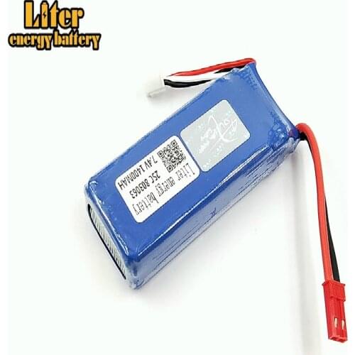 Tarantula X6 Lipo Battery 7.4 v 1400mAh 803063 2S 25C JST For WLtoys Quadcopter Drone V666 V262 V323 Helicopter
