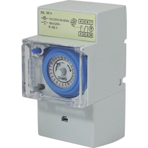 SUL181H Mechanical Timer 24 hours Time Switch Relay Electrical Programmable Timer 24 hour Din Rail Timer Switch