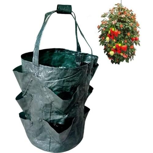 Reusable Root Plant Bag Strawberry Planting Growing Bag Multi-Mouth Container Growing Bag Garden Planting Pouch