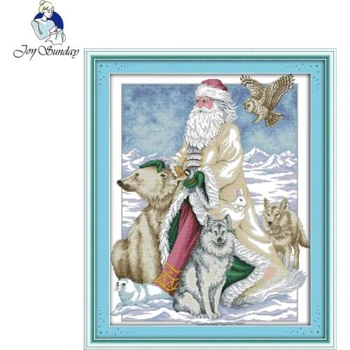 The North Pole Santa Claus Embroidery Cross Colorful design DIY Painting Needlework Sets Handmade Craft home decor