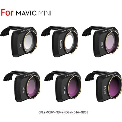 Camera Lens Filter Bundle Set MCUV ND4 ND8 ND16 ND32 CPL ND/PL Filters Kit for DJI Mavic Mini / Mavic Mini 2 Drone