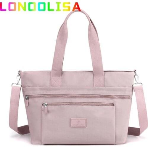 New Waterproof Nylon Shoulder Bags for Women 2021 Large Capacity Elegant Shopper Bag Casual Totes Designer Purses and Handbags
