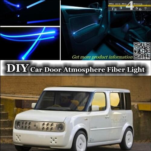 Interior Ambient Light Tuning Atmosphere Fiber Optic Band Lights For Nissan Cube Z10 Z11 Z12 Inside Door Panel illumination