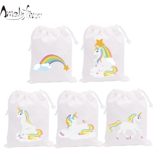 Rainbow Unicorn Animals Theme Party Favor Bags Party Gift Bags Birthday Event Supplies Baby Shower Party Container Supplies