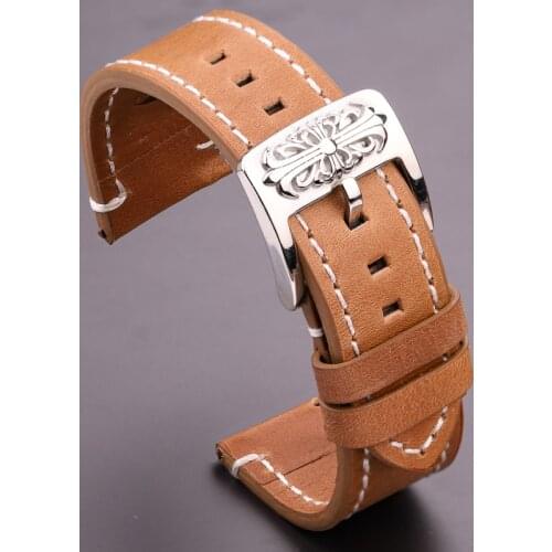 Cowhide Watchband Bracelet Women Men Genuine Leather Belt 20mm 22mm 7colors Vintage Watch Strap Accessories