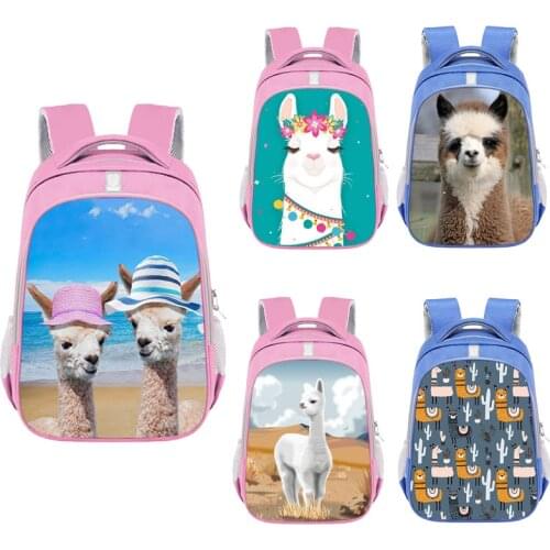 Cartoon Sloth / Alpaca Backpack Cute Cartoon Llama Alpaca School Bag For Teenage Girls Boys Backpacks Travel Bag kid sbookbag