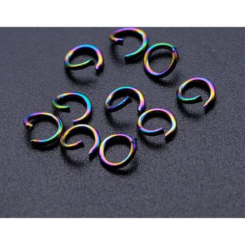 100pcs/lot 0.8*5mm Rainbow Color Jump Rings Loops 100% Stainless Steel Never Rust Jewelry Finding Accessories