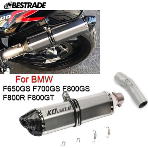 Motorcycle Exhaust System For BMW F800GS F700GS F650GS All Year Middle Connect Tips Slip On 51mm Muffler Pipe Left & Right Side