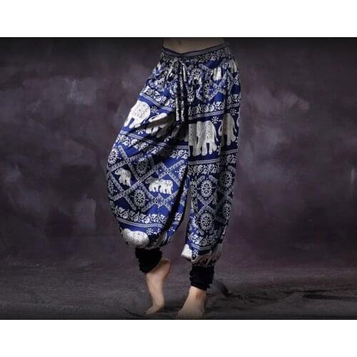 Lady Belly Dancing Pant High Elastic Belly Dancing Trousers Silk Satin Trousers Retro Tribal Wind Lantern Pants D-0326