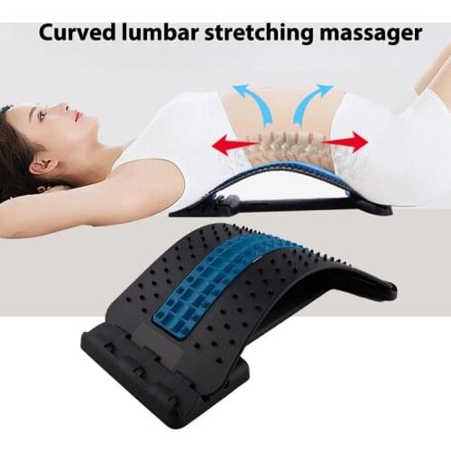 Multi-Level Adjustable Back Massager Stretcher Waist Neck Stretch Fitness Lumbar 1 Pcs