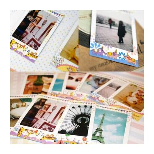 10 Pcs Mini Film Home Decor Cartoon Print Photo Sticker Albums Decorative DIY Scrapbook Paper Photos Frame Stickers For Instax