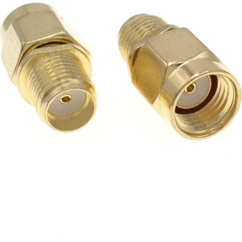 100pcs Adapter RP-SMA Male Jack To SMA Female Connector Straight Gold Plating