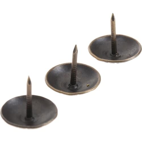 100pcs Upholstery Nails Tacks Studs Elegant Antique Bronze Flower Head Daisy Pushpin Ancient Style Furniture Doornail 16mm