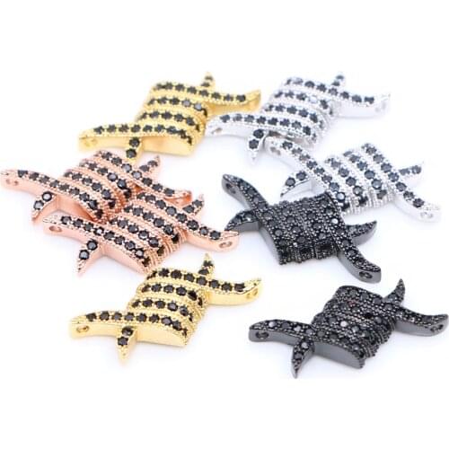 2pcs Micro Pave Clear CZ Eagle Claw Beads Brass Filigree Jewelry Chamrs Connectors For Anil Arjanda Bracelet DIY Jewelry Beads