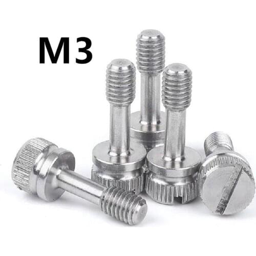 20PCS M3x8/10/12/16mm 304 stainless steel GB839 anti-loose screw knurled screws slotted hand screwed handle bolt bolts
